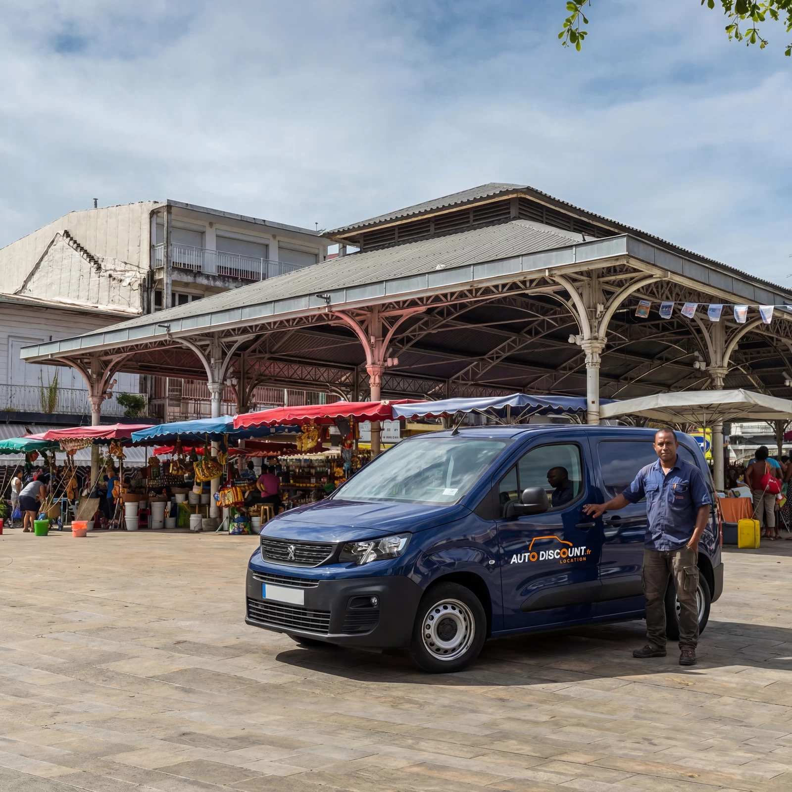 Utilitaire Auto Discount sur un marché antillais