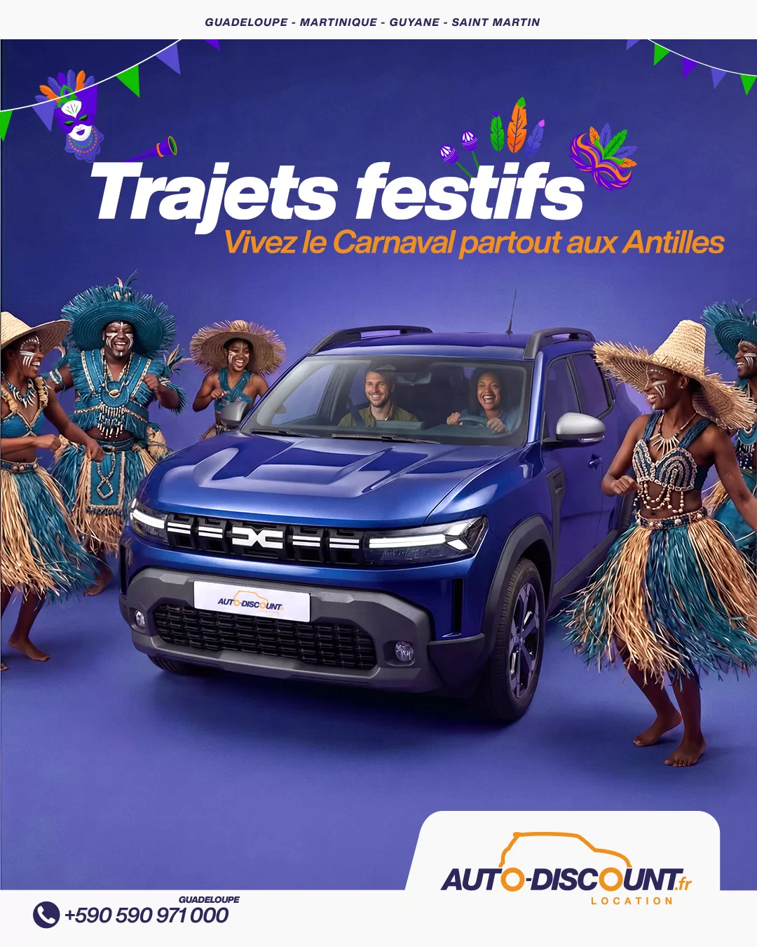 Campagne carnaval Auto Discount — Trajets festifs