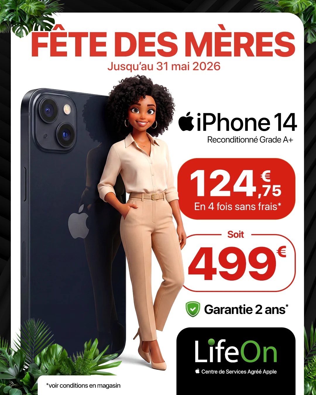 Publication commerciale LifeOn pour la Fête des Mères
